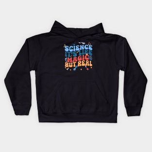 Groovy Retro Science Like Magic But Real Kids Hoodie